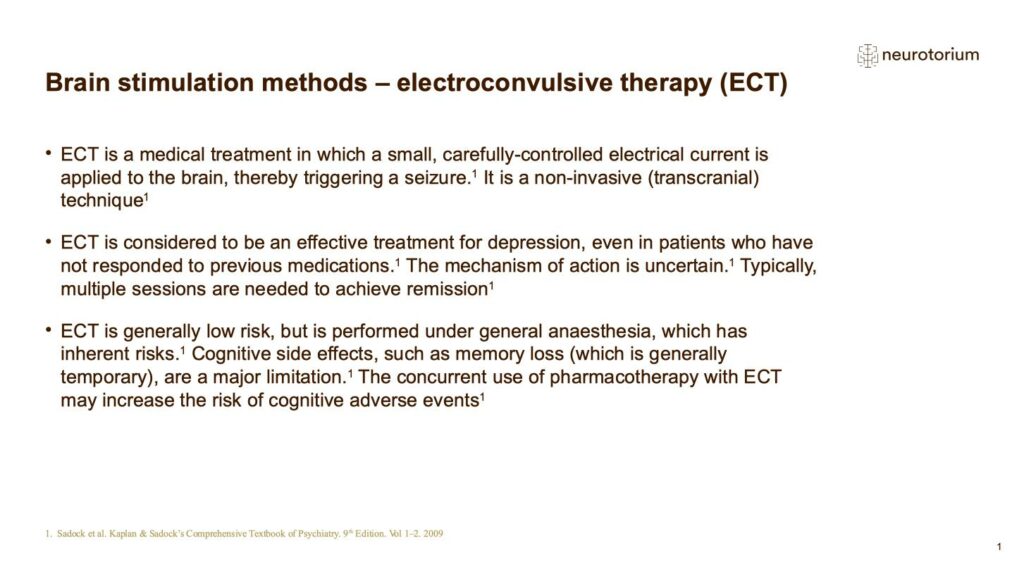 Brain stimulation methods – electroconvulsive therapy (ECT)